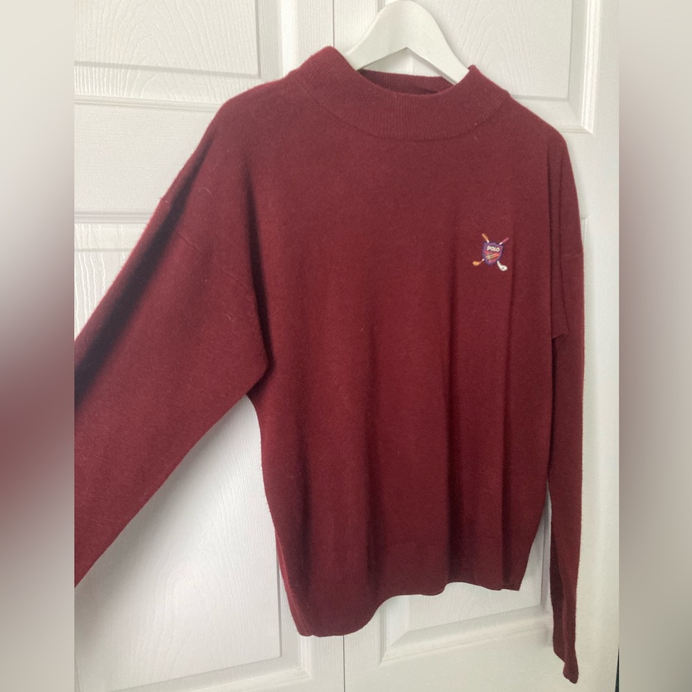 Vintage Polo cashmere burgundy sweater Maroon